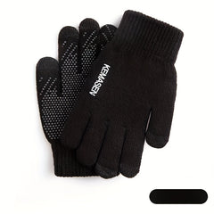 Non Slip Touch Screen Warm Knitted Windproof Cycling Full Finger Glove