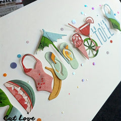 1pc Summer Item Series Metal Cutting Dies Stencils for DIY Scrapbooking