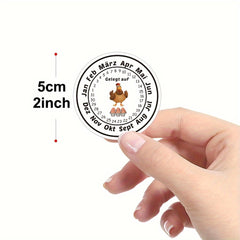 60pcs 2in Fresh Egg Carton Date Label Sticker Farm Egg Label