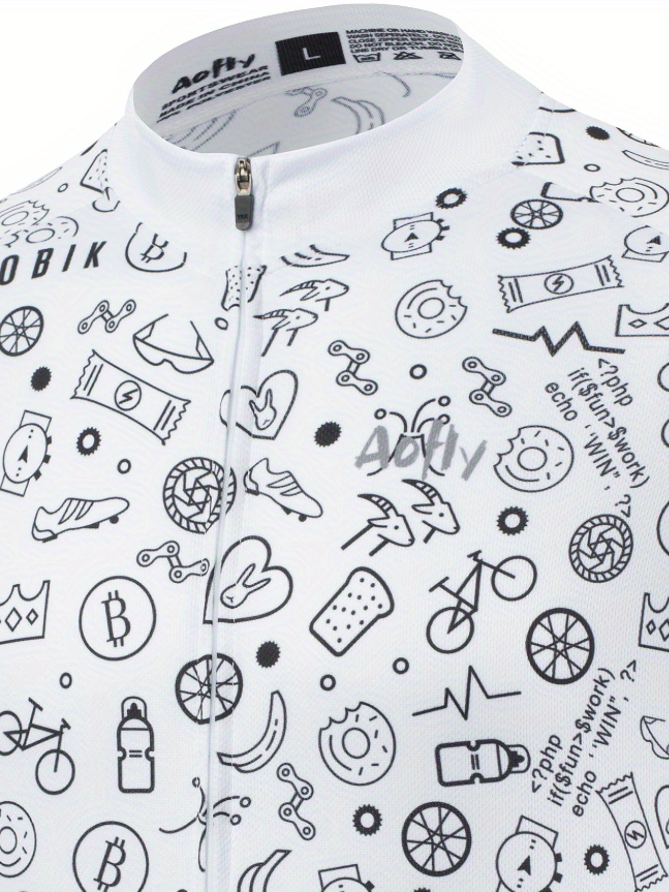 Quick Dry Men's Cycling Jersey Doodle Graphic