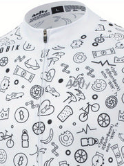 Quick Dry Men's Cycling Jersey Doodle Graphic