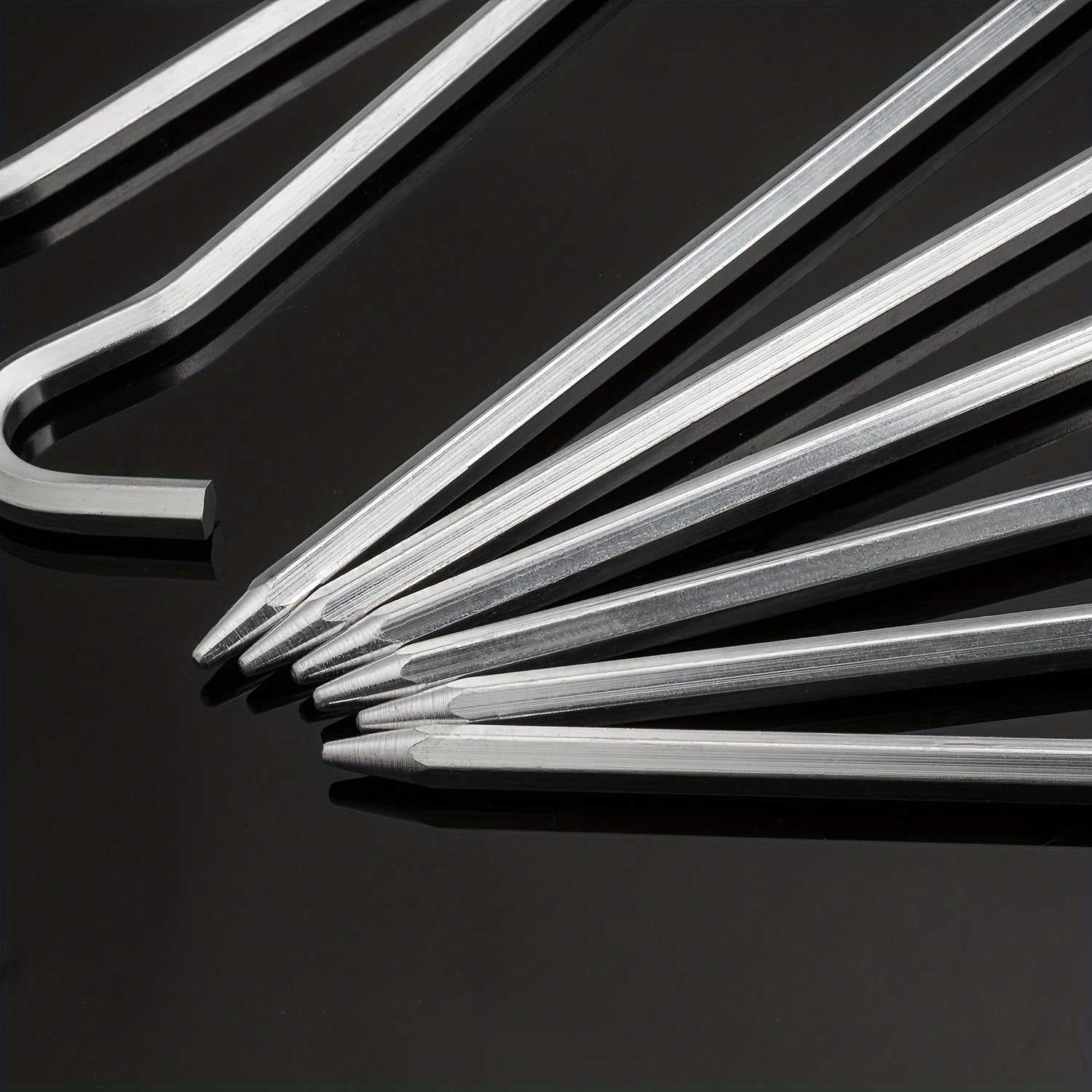 8PCS Aluminium Tent Stakes Pegs 17.78cm Hexagon Rod Nail Garden Stakes