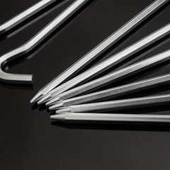8PCS Aluminium Tent Stakes Pegs 17.78cm Hexagon Rod Nail Garden Stakes
