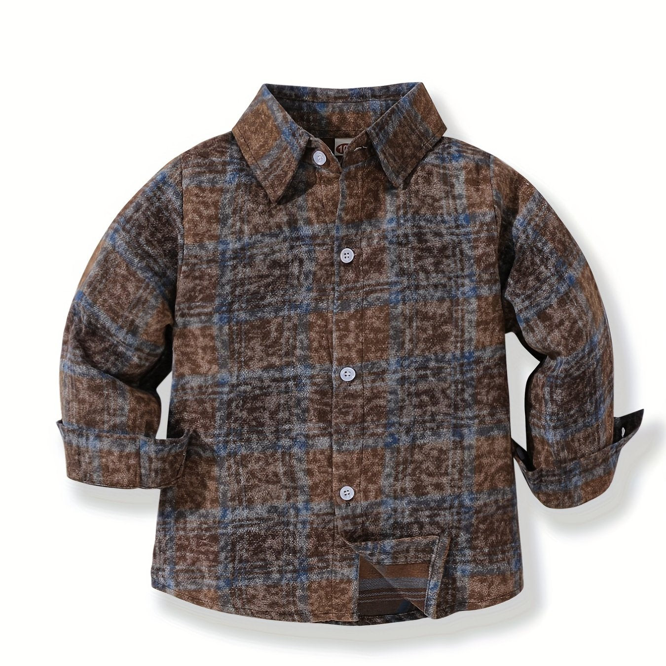 Boys Retro Plaid Shirts Long Sleeve Button Down Tops Spring Fall Outwear