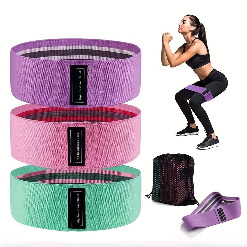 Fabric Resistance Bands Set of 3 for Hip Booty Thigh Workout