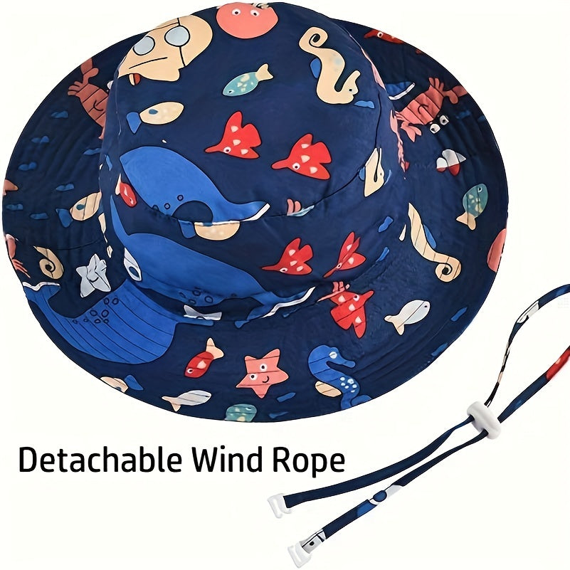 Cartoon Fisherman Hat Wide Brim Sun Protection Bucket Hat