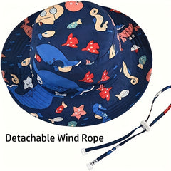 Cartoon Fisherman Hat Wide Brim Sun Protection Bucket Hat