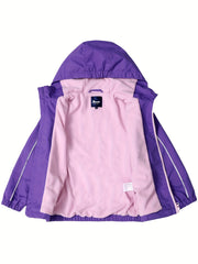 Kids Waterproof Hooded Jacket Athletic Thermal Fleece