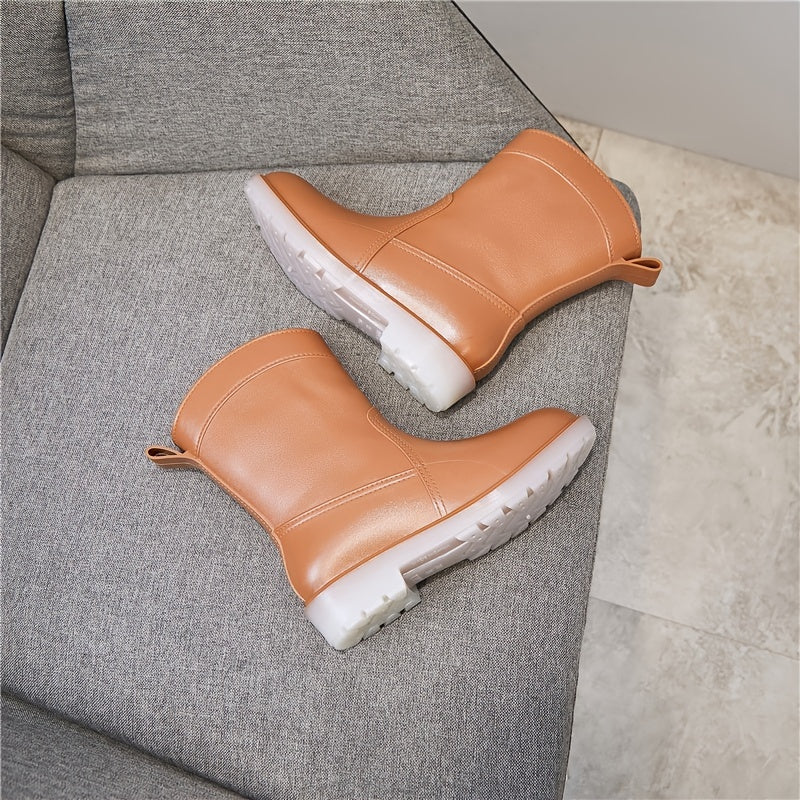 Women's Waterproof Mid Calf Rain Boots Non Slip Outdoor Footwear