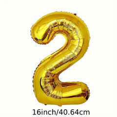 4pcs Golden Number Balloons Year Party Decoration Christmas Wedding Decor