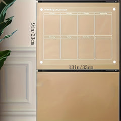 Acrylic Magnetic Weekly Calendar For Fridge Clear