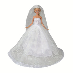 Doll Dresses Wedding Dresses with Crown Veil Party Skirts for 29" Doll