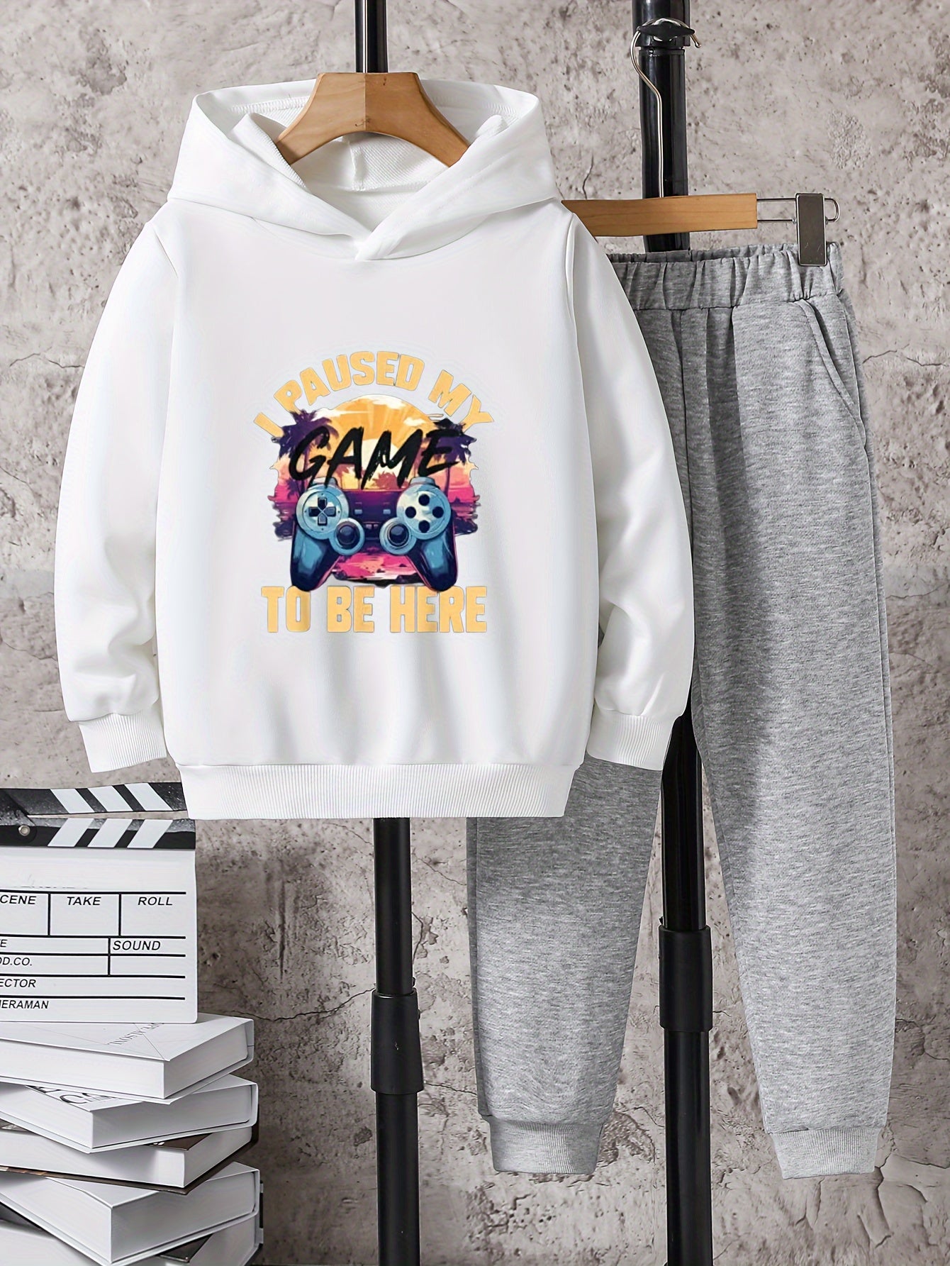 Boys Kids Hooded Sweatshirt & Sweatpants Set