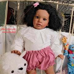 Realistic 66cm Doll with Long Curly Hair & Lace Outfit Collectible Doll