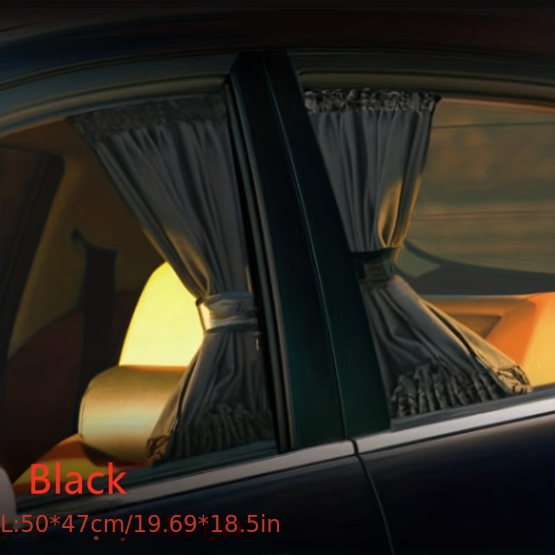 2pcs Car Sun Shade Side Window Curtain UV Protection Visor Blinds Cover