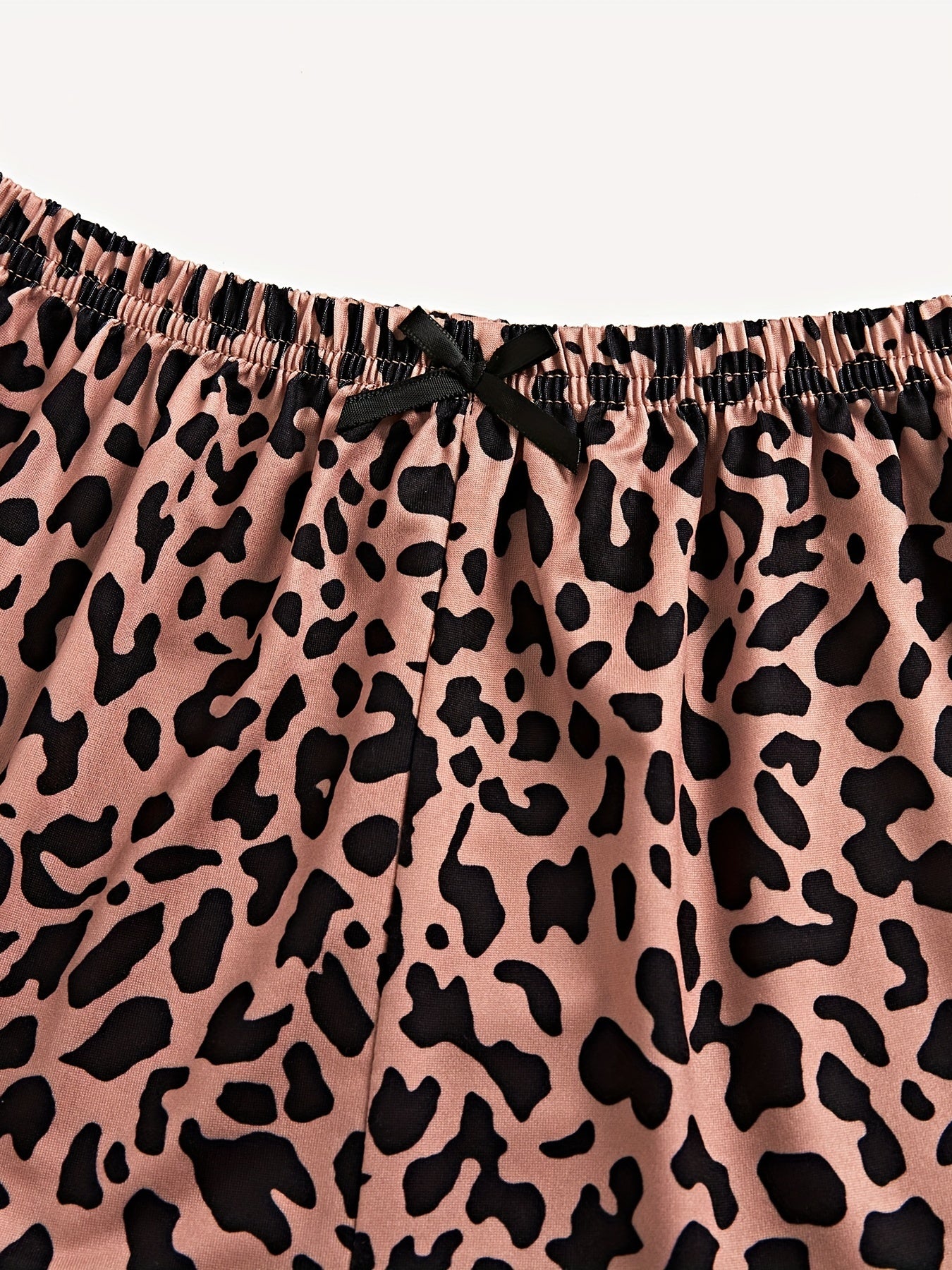 Leopard Print Pajama Set Cami Crop Top & Cozy Shorts
