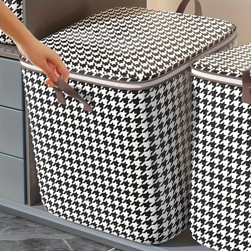Quilts Storage Box with Lids & Handles - Storage Basket for Clothes Blankets