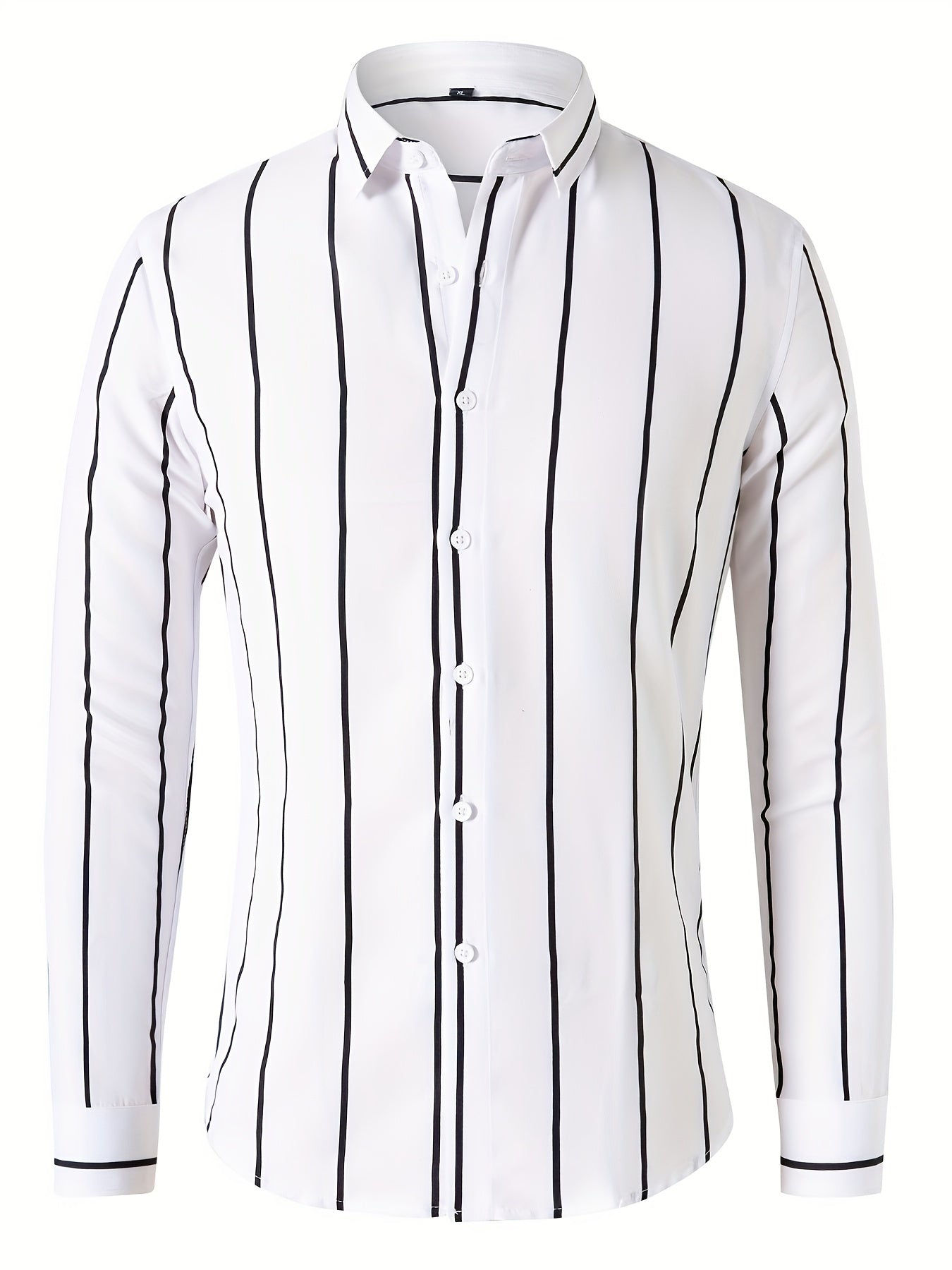 Vertical Stripe Formal Button Up Shirt for Men