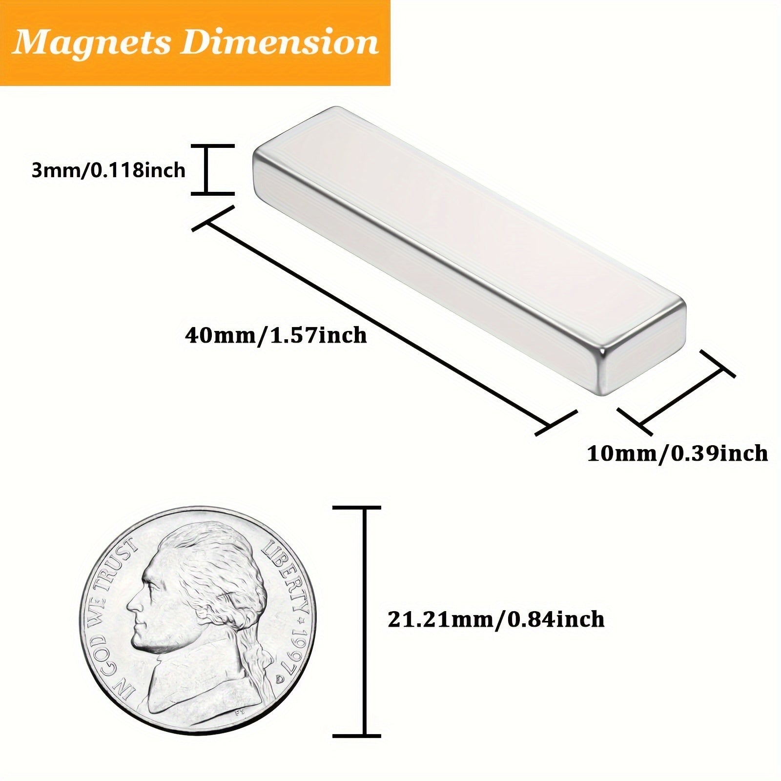 14pcs Neodymium Magnets Heavy Duty Rare Earth Rectangular Bars 10 40mm