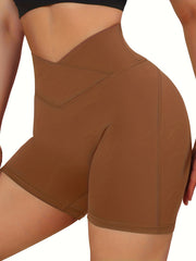 V Cut Waist Seamless Yoga Shorts Slim Fit