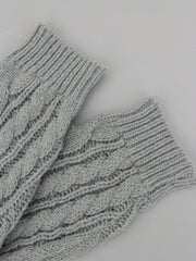 Casual Sweater Women's Solid Cable V Neck Jumper