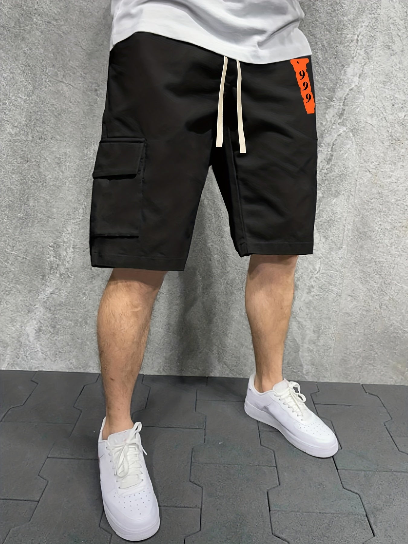 Men's V & 22 Graphic Casual Sports Shorts