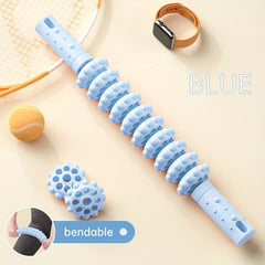 Wheels Yoga Roller Bendable Fitness Massage Stick Muscle Relaxation