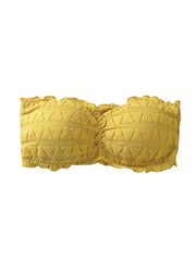 3pcs Girl's Tube Bra Triangle Texture Underwear