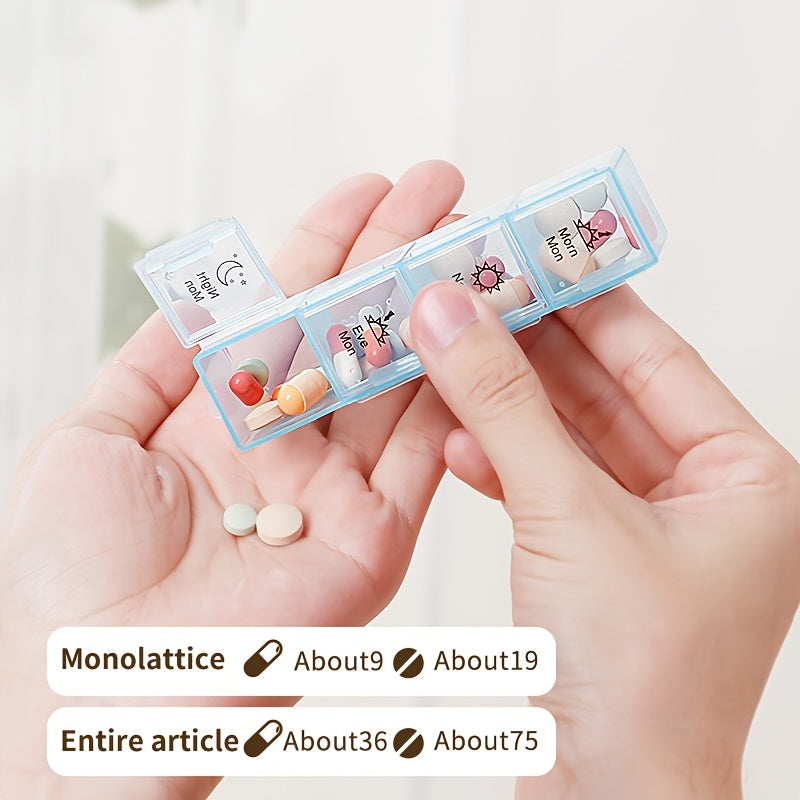 7-Day Pill Organizer 4 Times Daily Portable Case