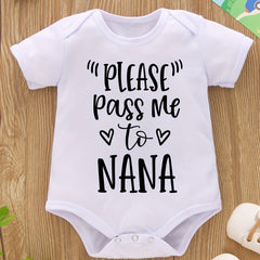 Baby Girls Funny Letter Print Romper Short Sleeve Onesie