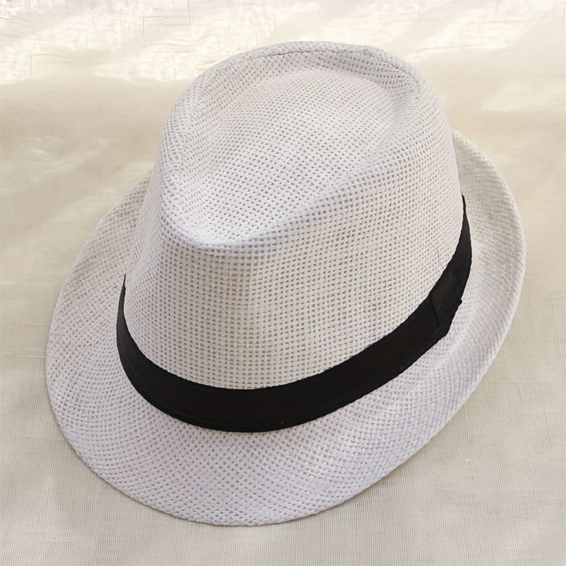 Cuffed Straw Hat Outdoor Sunshade Casual Top Hat