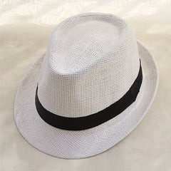 Cuffed Straw Hat Outdoor Sunshade Casual Top Hat