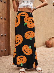 Tribal Print High Waist Maxi Skirt