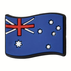 25pcs National Flag Shoe Charms For Clogs Sandals PVC Decorative Accessories