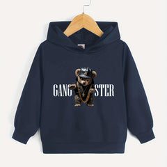 Hip Hop Bear Print Boys Hooded Sweatshirt