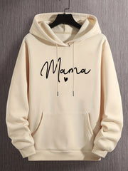 Mama Print Hoodies For Men Graphic Sweatshirt Kangaroo Pocket