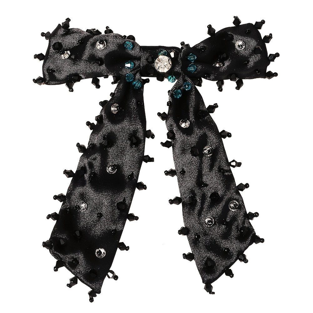 Crystal Solid Bow Hair Clip Vintage Hair Clip Hair Accessories For Women