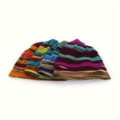 Winter Striped Skull Cap Hip Hop Beanie Hat for Men Women