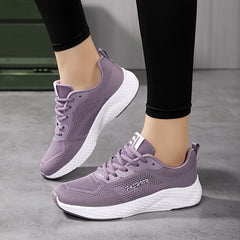Women's Letter Graphic Mesh Athletic Sneakers Lightweight Running Shoes