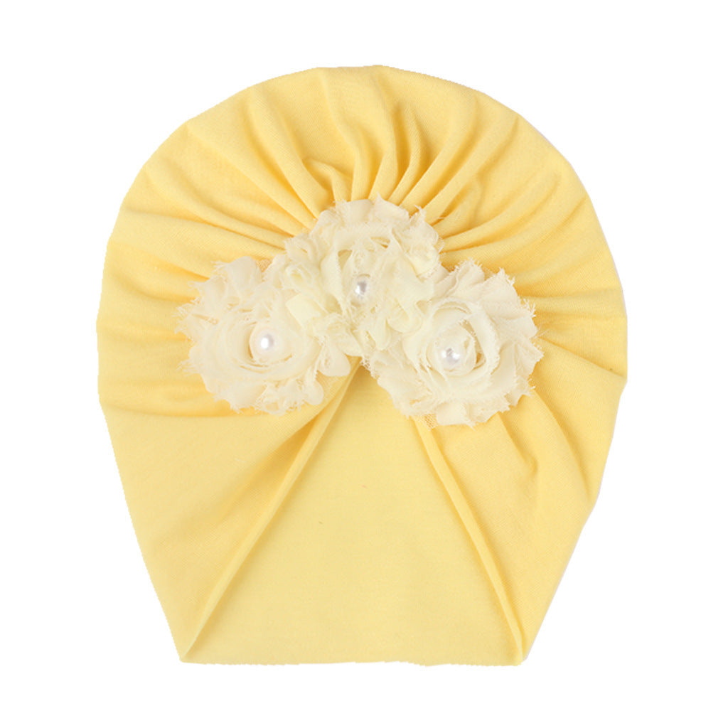 Baby Turban Hat With Flower, 0-3 Years Old