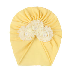 Baby Turban Hat With Flower, 0-3 Years Old