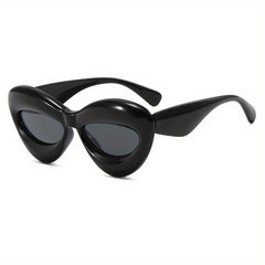 Oval Frame Sunglasses Thick Large Wrap Around Eyewear