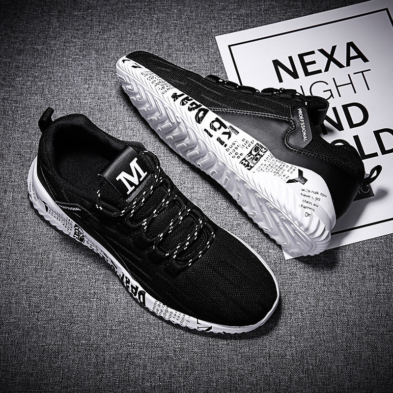 Men's Letter Graphic Lace Sneakers