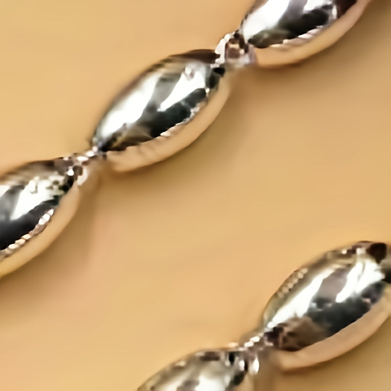 Stainless Steel Rice Bead Chain Necklace