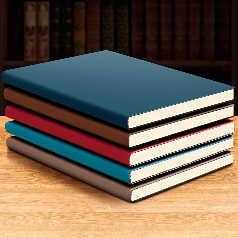 1pc A4 Faux Leather Notebook Large Meeting Notebook Thick Diary and Planner