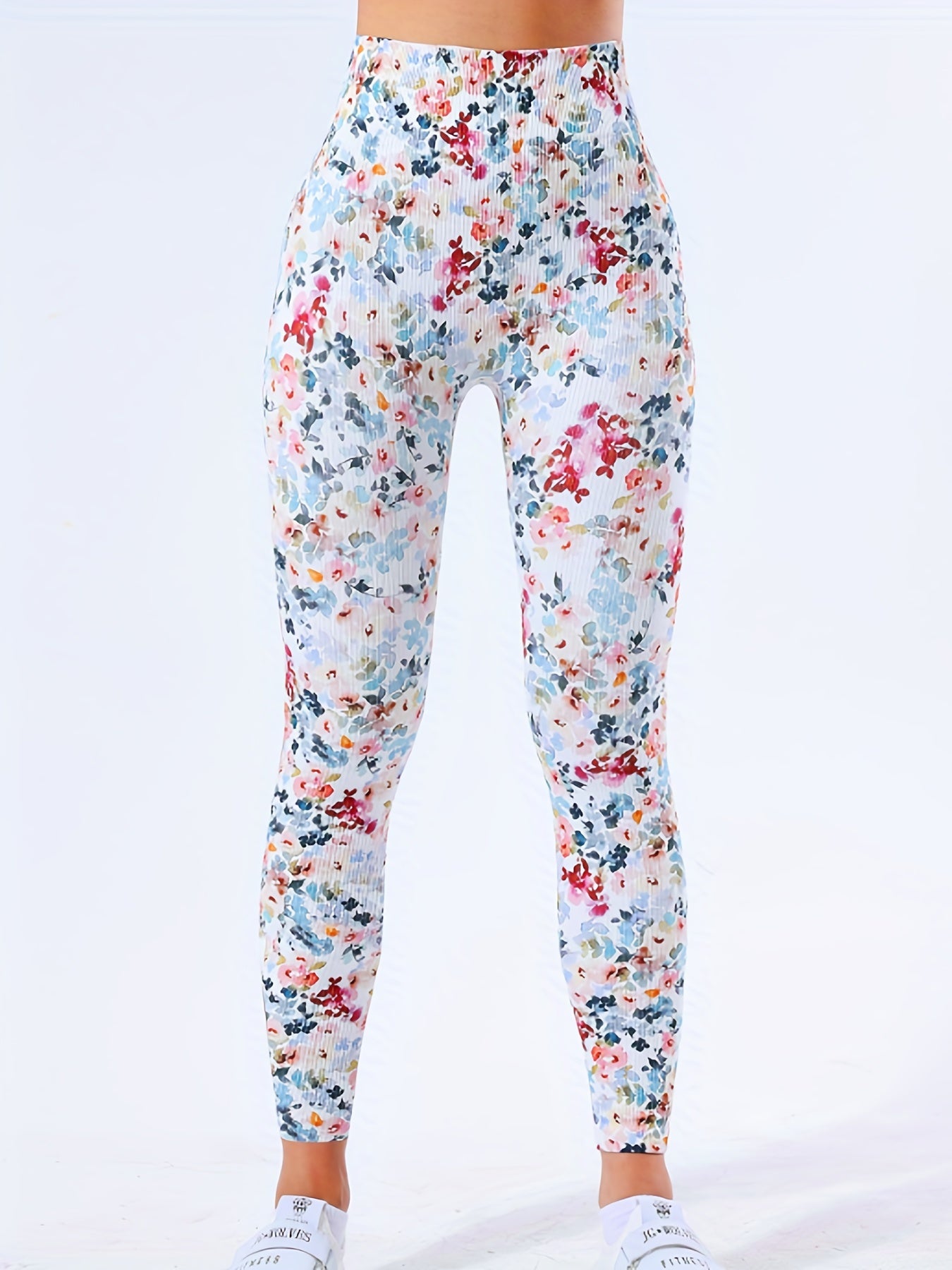Flower Print Yoga Sports Leggings Quick Drying Seamless Yoga Pants