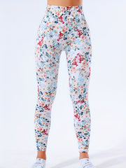 Flower Print Yoga Sports Leggings Quick Drying Seamless Yoga Pants
