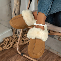 Women's Plush Lined Ankle Boots Warm Winter Slippers