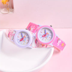 2pcs Pony Strap Watch Set for Girls - Cute Cartoon Design