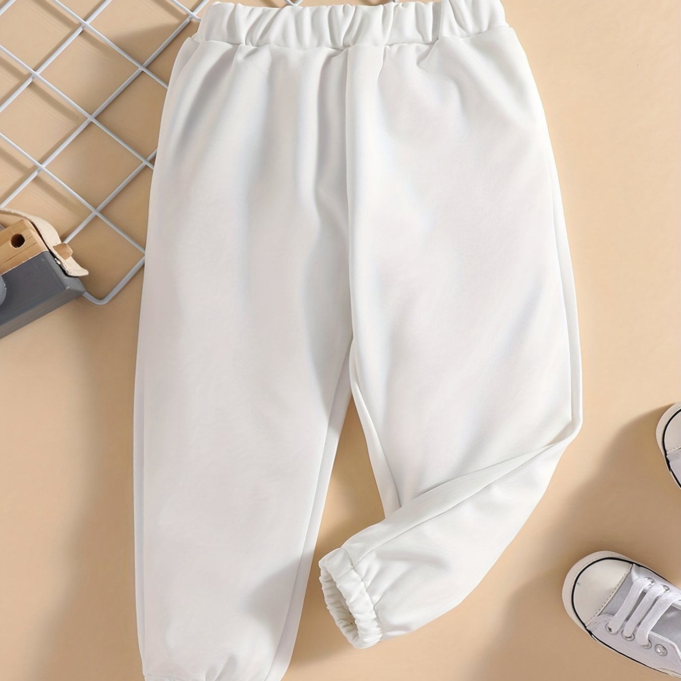 Baby Girls Casual Plain Elastic Waist Sports Pants